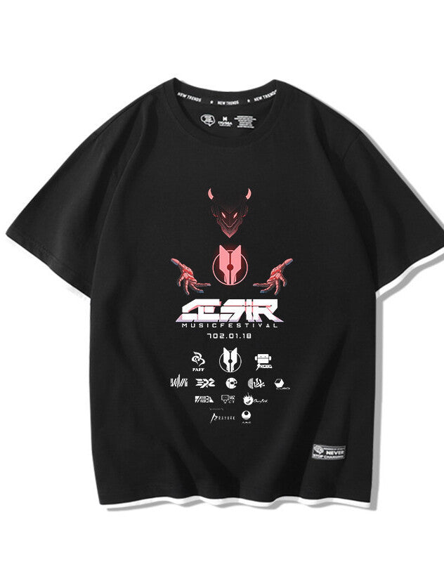 Ropa de manga corta para hombre Neko Electronic Music Mobile Game Camiseta