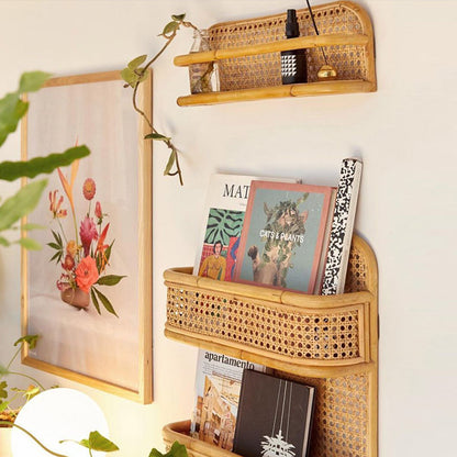 Handmade Rattan Furniture Newspaper Storage Rack Children'S Photography Decoration Rattan Korean Style