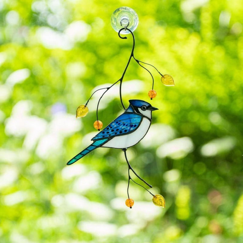 Accessoires de décoration pour la maison, décoration murale d'oiseau en métal, Sculpture d'art murale intérieure, décoration de fenêtre suspendue, décor de chambre kawaii