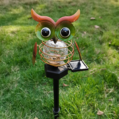 Lampe solaire LED imperméable en forme de hibou, éclairage d'extérieur, luminaire décoratif de paysage, idéal pour une pelouse, un jardin, un sentier ou un sentier, économie d'énergie