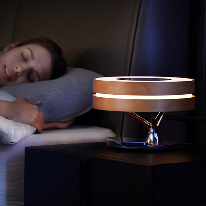 Altavoz Bluetooth inteligente con carga inalámbrica, luz nocturna, decoración de cabecera de dormitorio