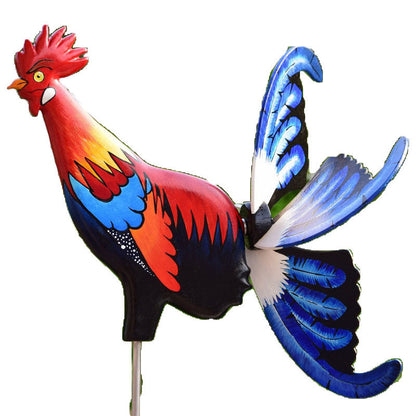 Rooster Windmill Garden Courtyard Farm Decor Waterproof Yard Statue Vivid Sculpture Handmade Garden Decoration Outdoor Jardinage