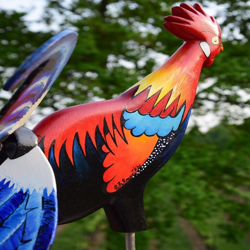 Moulin à vent de coq, décoration de jardin, cour, ferme, étanche, Statue de cour, Sculpture vive, décoration de jardin faite à la main, jardinage extérieur