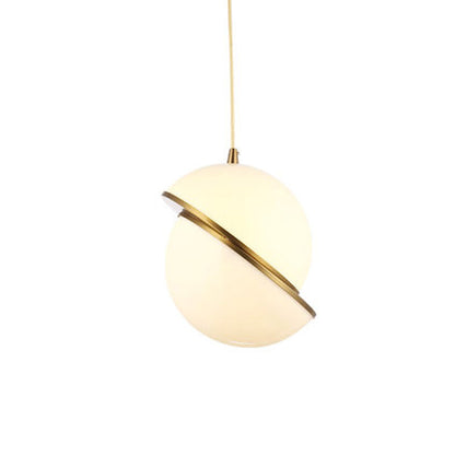 Lampes suspendues nordiques modernes pour salle à manger chambre Restaurant décor hôtel doré LED lampe suspendue luminaire boule blanche abat-jour