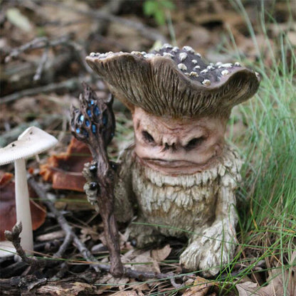 Champignon Elfe Chaman Sorcier Troll Résine Artisanat