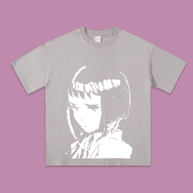 Printed Dark Wind Girls Lazy Base T-shirt