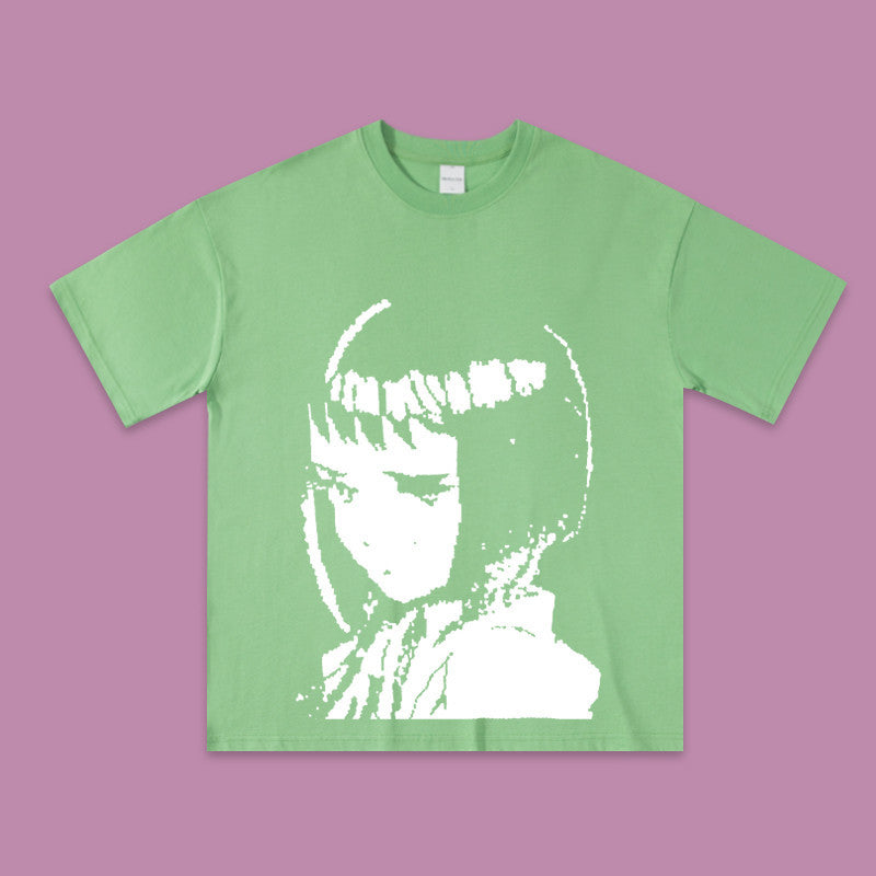 Printed Dark Wind Girls Lazy Base T-shirt