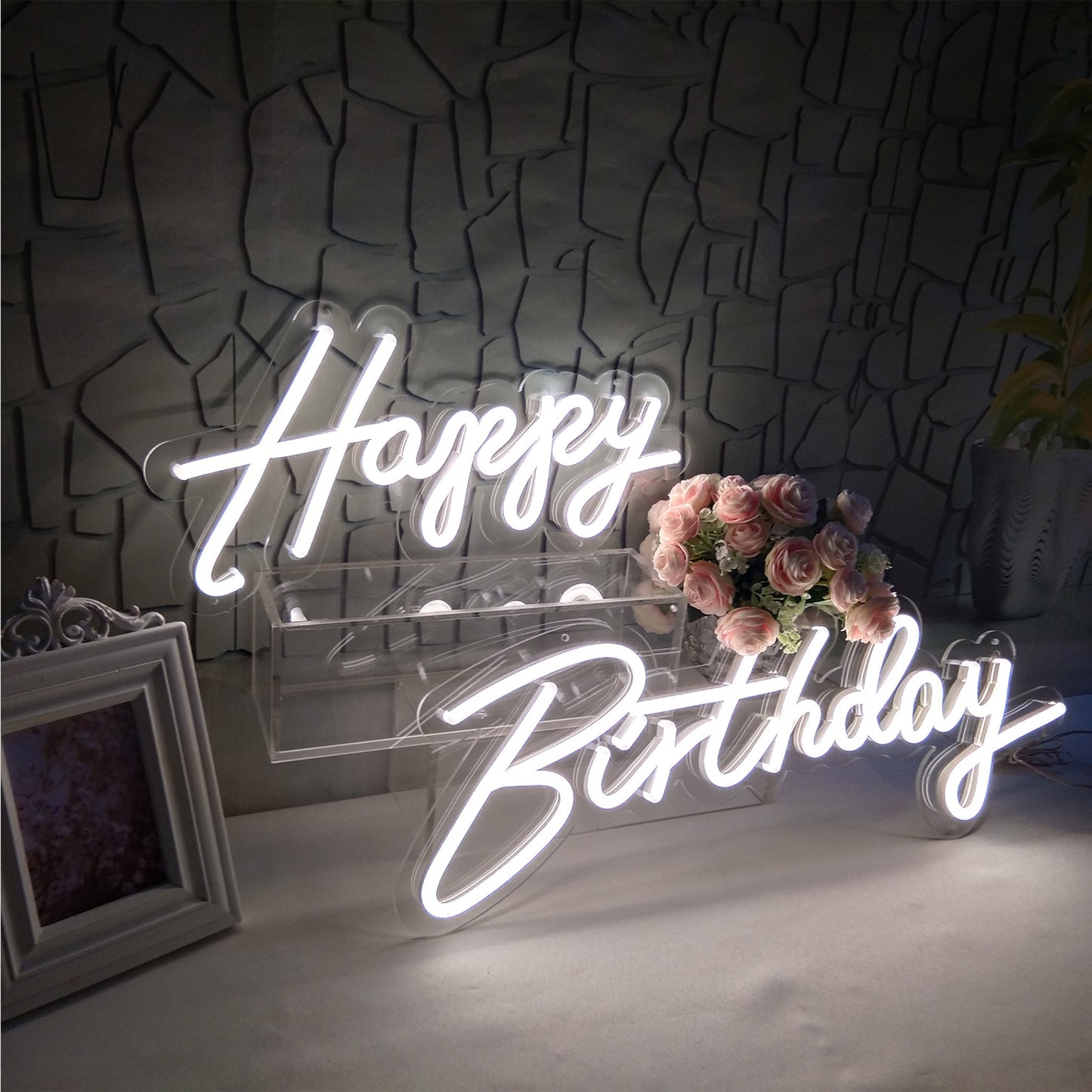 Feliz Cumpleaños Oh Bebé Luces De Neón Led Flex Letrero De Neón