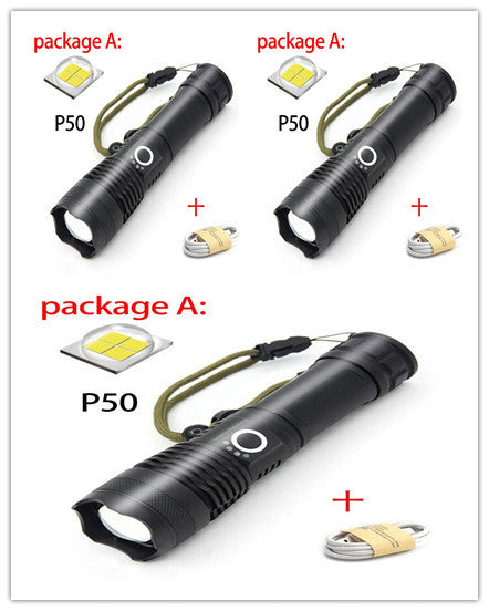 USB Charging Zoom P50 Flashlight