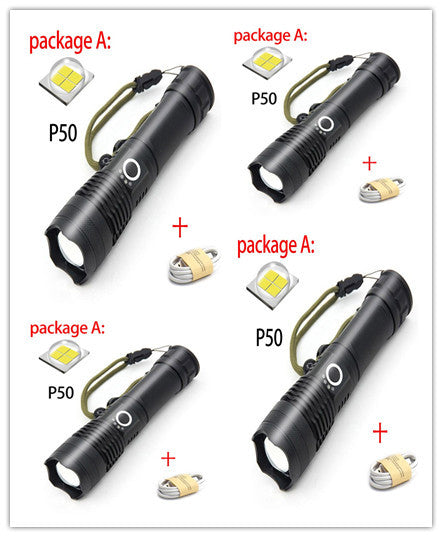 Linterna Zoom P50 con carga USB 