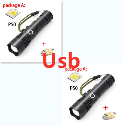 Lampe de poche Zoom P50 à chargement USB 