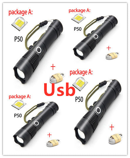 Lampe de poche Zoom P50 à chargement USB 