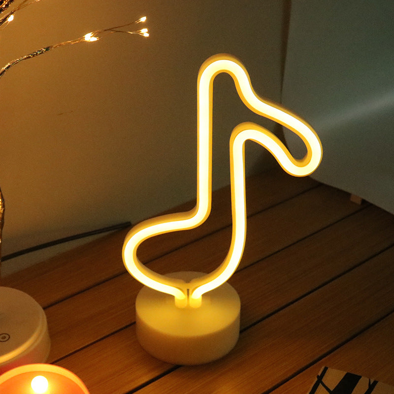 Desktop Led Neon Lights, Flamingo Christmas Tree Base Led Christmas Lights