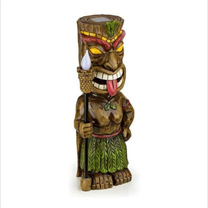 Tiki Guard Powered Decor Nouveau Maya Totem Résine Naine Jardin Lumière Jardin Lumière