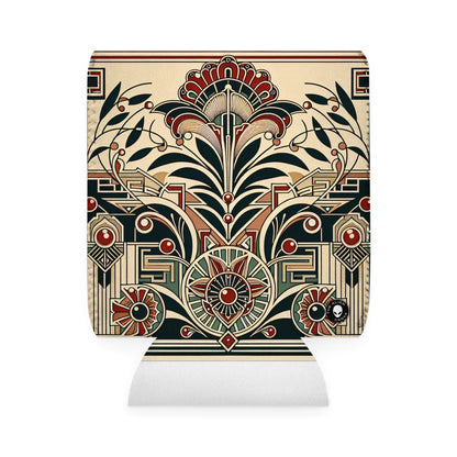 "Golden Glamour: A Dynamic Art Deco Cityscape at Sunset" - The Alien Can Cooler Sleeve Art Deco