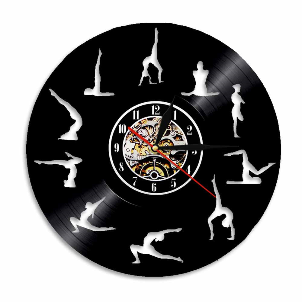 Horloge murale en vinyle artistique, décoration de maison, sport, Fitness