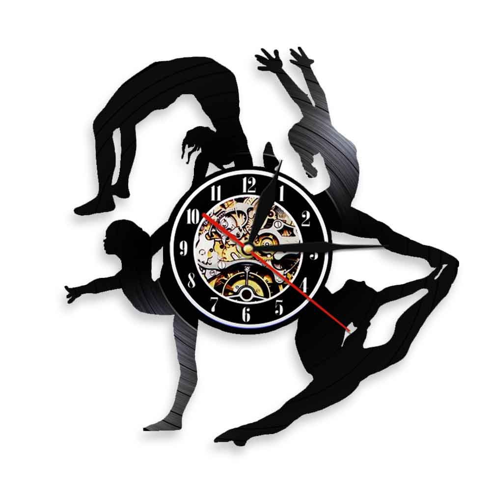 Deportes Fitness Decoración del hogar Arte Vinilo Reloj de pared