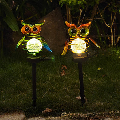 Lampe solaire LED imperméable en forme de hibou, éclairage d'extérieur, luminaire décoratif de paysage, idéal pour une pelouse, un jardin, un sentier ou un sentier, économie d'énergie