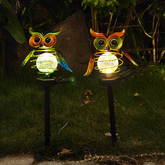 Lampe solaire LED imperméable en forme de hibou, éclairage d'extérieur, luminaire décoratif de paysage, idéal pour une pelouse, un jardin, un sentier ou un sentier, économie d'énergie