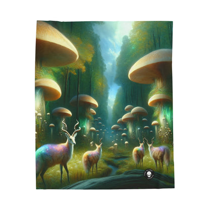 « Mystical Mushroom Grove » - La couverture en peluche en velours Alien