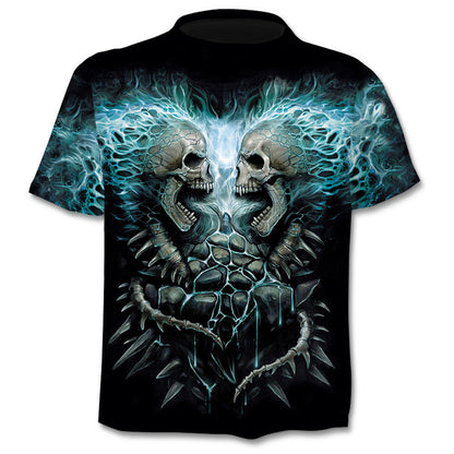 Skull Vest 3D Short Sleeve T Shirt Printing