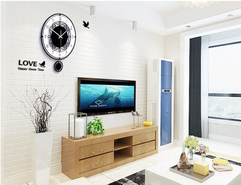 Nordic Wall Clock Living Room Creative Modern Minimalist Atmosphere Silent Clock European Fashion Art Deco Quartz Clock