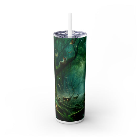 "Bosque Encantado: Voces de lo Salvaje" - Vaso Delgado con Pajita de 20oz de Alien Maars®