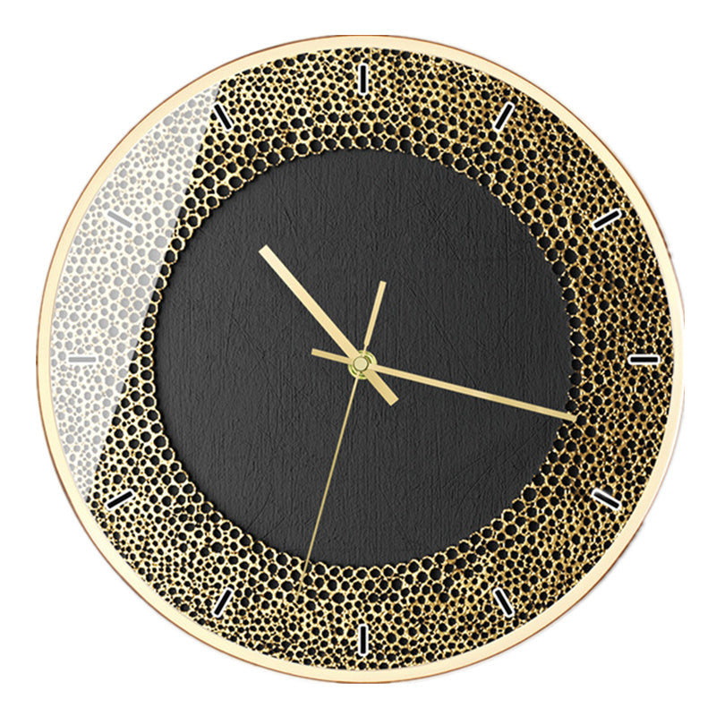 Reloj de pared dorado rosa de lujo a rayas simples, reloj de pared del dormitorio para sala de estar, reloj de ambiente artístico dorado negro creativo con personalidad