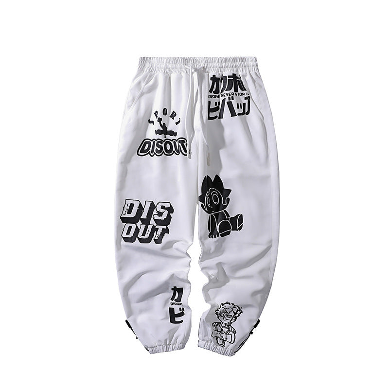 New Style Printed Trousers Japanese Style White Background