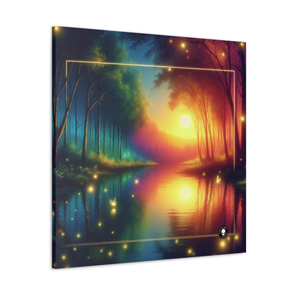 "Dusk Enchantment: A Magical Forest Scene" - The Alien Canva