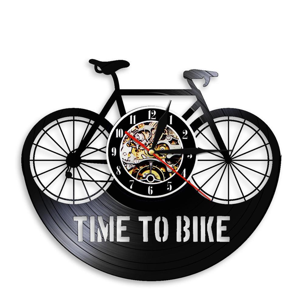 Horloge murale en vinyle pour vélo, disque rétro nostalgique, horloge artistique