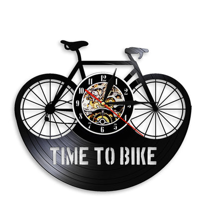 Horloge murale en vinyle pour vélo, disque rétro nostalgique, horloge artistique