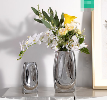 Vase Argent Décoration Fleur Simple