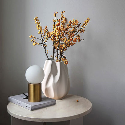 Florero de cerámica blanco, decoración para sala de estar, porche, arreglo de flores secas, habitación modelo