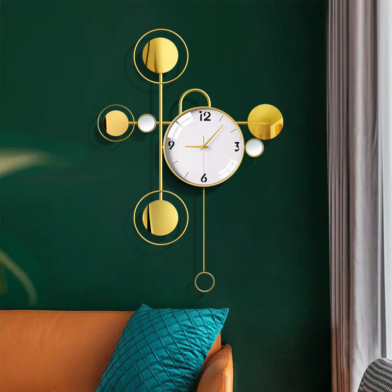 Reloj de pared decorativo, luz para el hogar, colgante de pared de lujo, reloj para el salón moderno