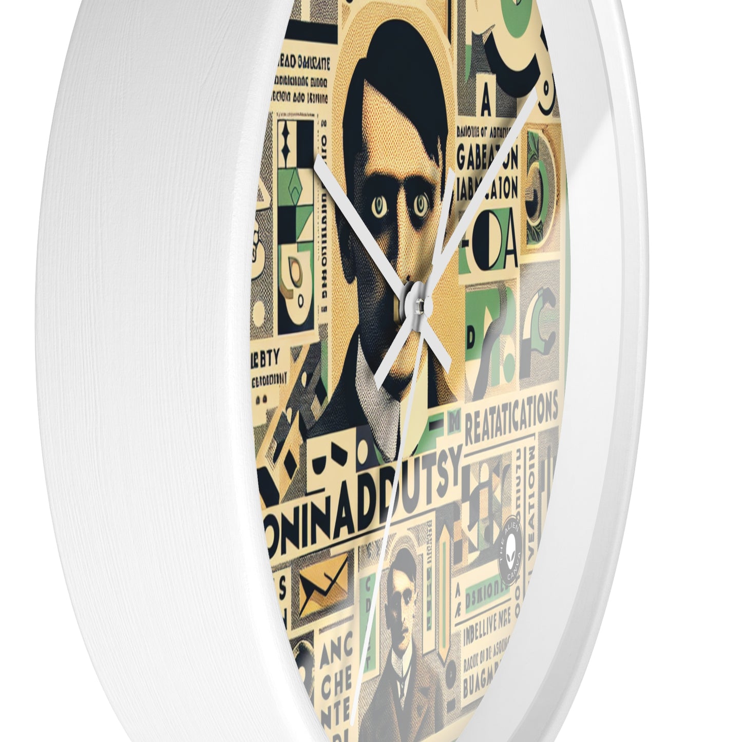 "Cacophony of Mundane Madness: A Dadaist Collage" - The Alien Wall Clock Dadaism