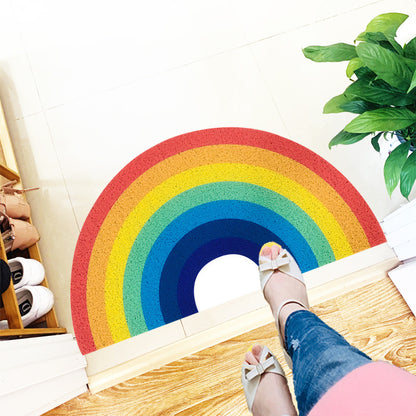 Estera de piso de seda del recinto del arco iris del semicírculo engrosado para el cuarto de baño