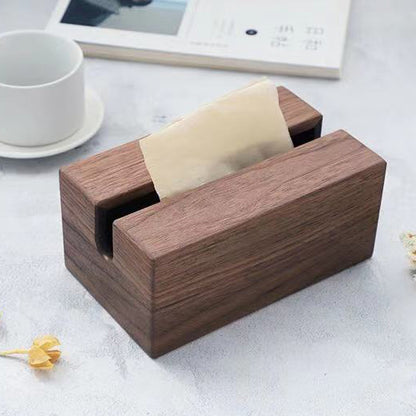 Pure Solid Wood Tissue Box Draw Box Japanese Simple Home Hotel B & B Oriental Aesthetic House Walnut Cherry Wood