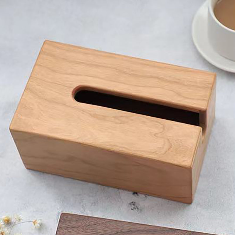 Pure Solid Wood Tissue Box Draw Box Japanese Simple Home Hotel B & B Oriental Aesthetic House Walnut Cherry Wood