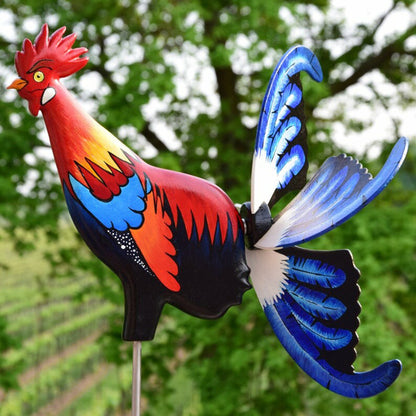 Rooster Windmill Garden Courtyard Farm Decor Waterproof Yard Statue Vivid Sculpture Handmade Garden Decoration Outdoor Jardinage