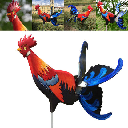 Rooster Windmill Garden Courtyard Farm Decor Waterproof Yard Statue Vivid Sculpture Handmade Garden Decoration Outdoor Jardinage