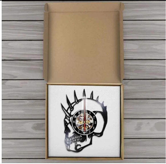 Skeleton Art Personalized Vinyl Record Wall Clock