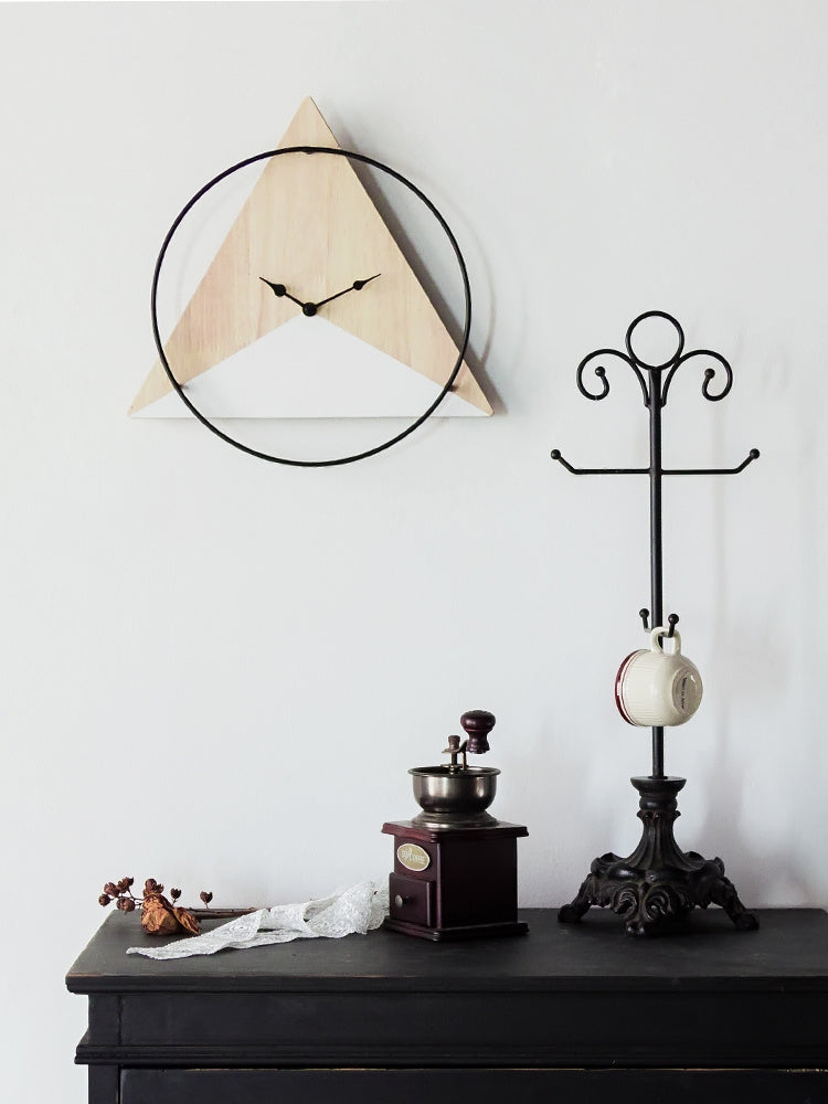 Horloge murale Design moderne minimalisme Art géométrie silencieuse en bois