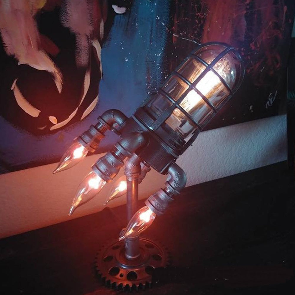 Nouveau Bazooka flamme Steampunk fusée décoration de la maison lumière