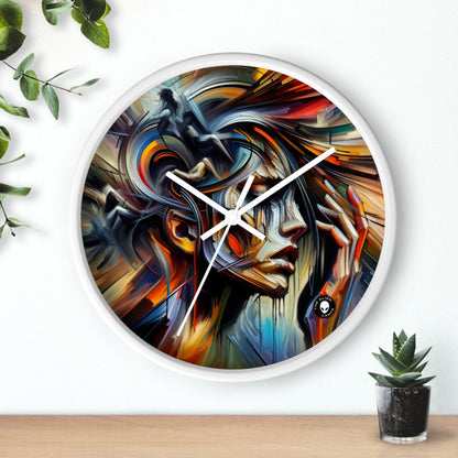 "Night Pulse: Expressions of Urban Chaos" - The Alien Wall Clock Expressionism