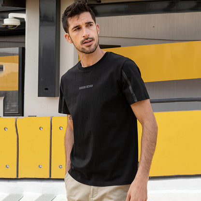 T-shirt à manches courtes et col rond pour homme, pull décontracté avec lettres imprimées