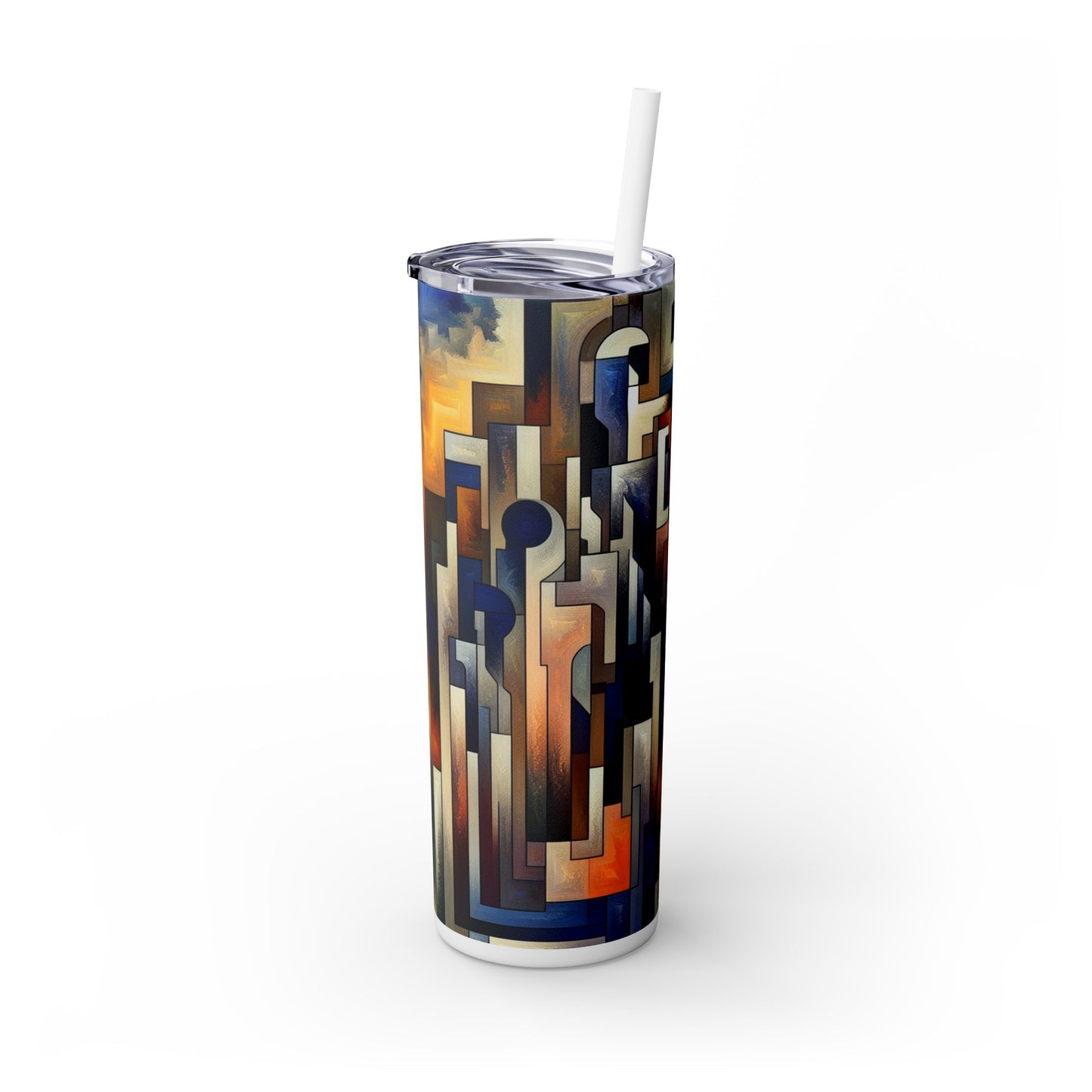 "Enigma Realms: A World of Surreal Beauty" - The Alien Maars® Skinny Tumbler with Straw 20oz Metaphysical Art