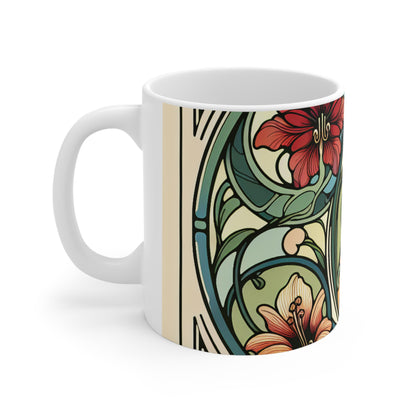 "Enchanting Depths: An Art Nouveau Ode to the Underwater Realm" - The Alien Ceramic Mug 11oz Art Nouveau