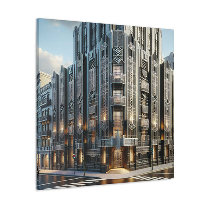 "Elegancia iluminadora: una calle de la ciudad Art Deco": el estilo Art Deco de Alien Canva