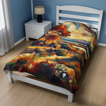 "Nature's Kaleidoscope: A Vivid Fauvism Exploration of the Animal Kingdom" - The Alien Velveteen Plush Blanket Fauvism